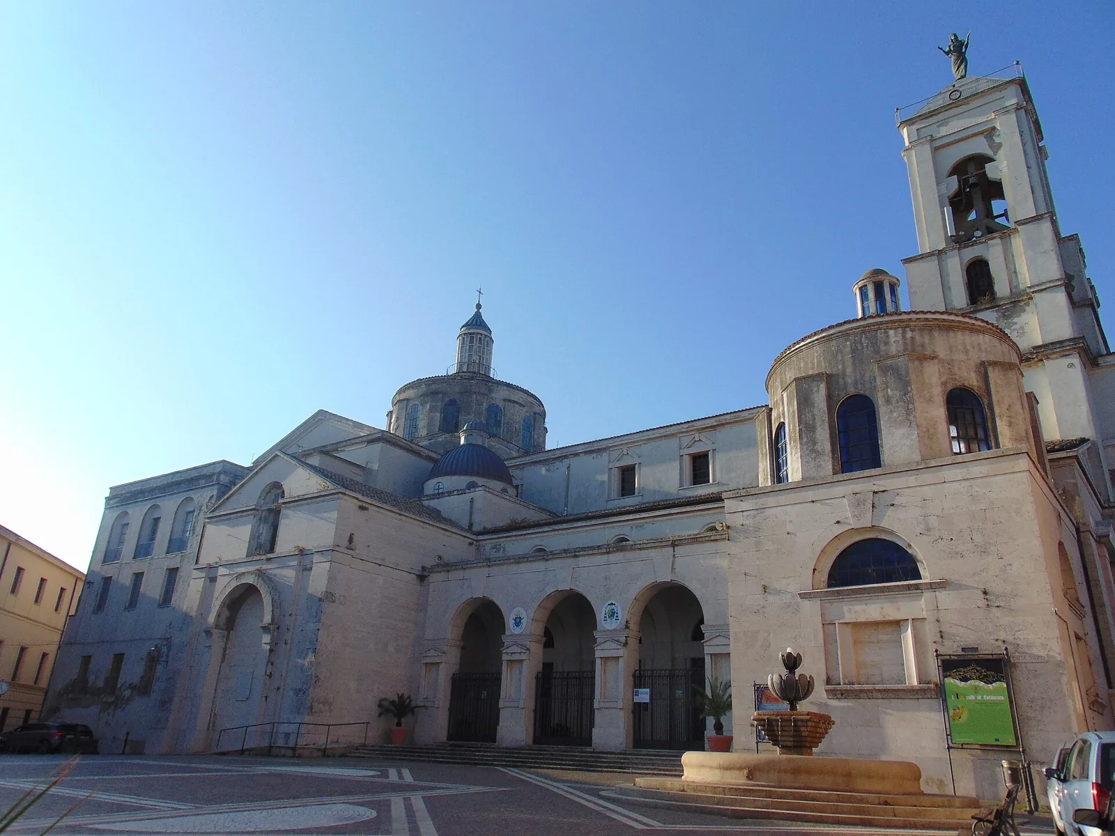 Catanzaro Cathedral façade with bell tower