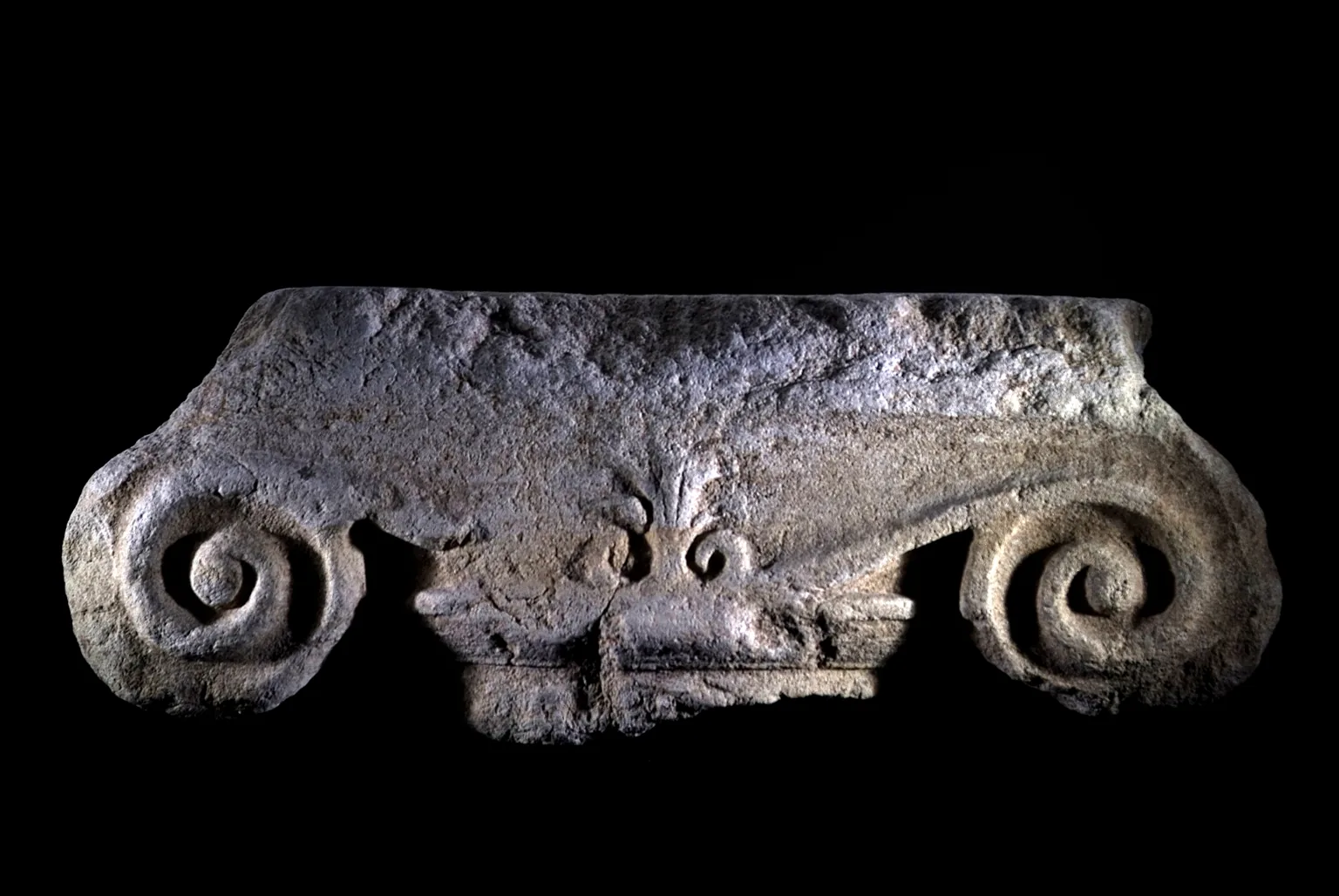 Ionic sandstone capital in Museo dei Brettii e degli Enotri.