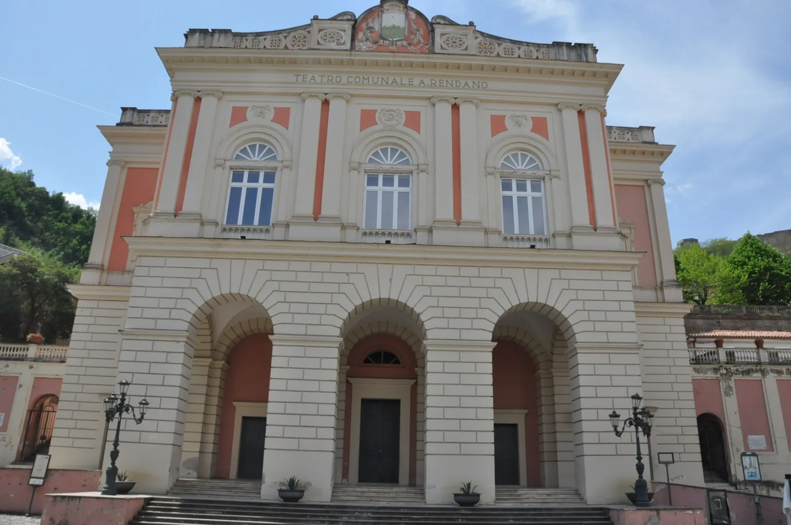 Facade of Teatro Alfonso Rendano in Cosenza, Piazza XV Marzo