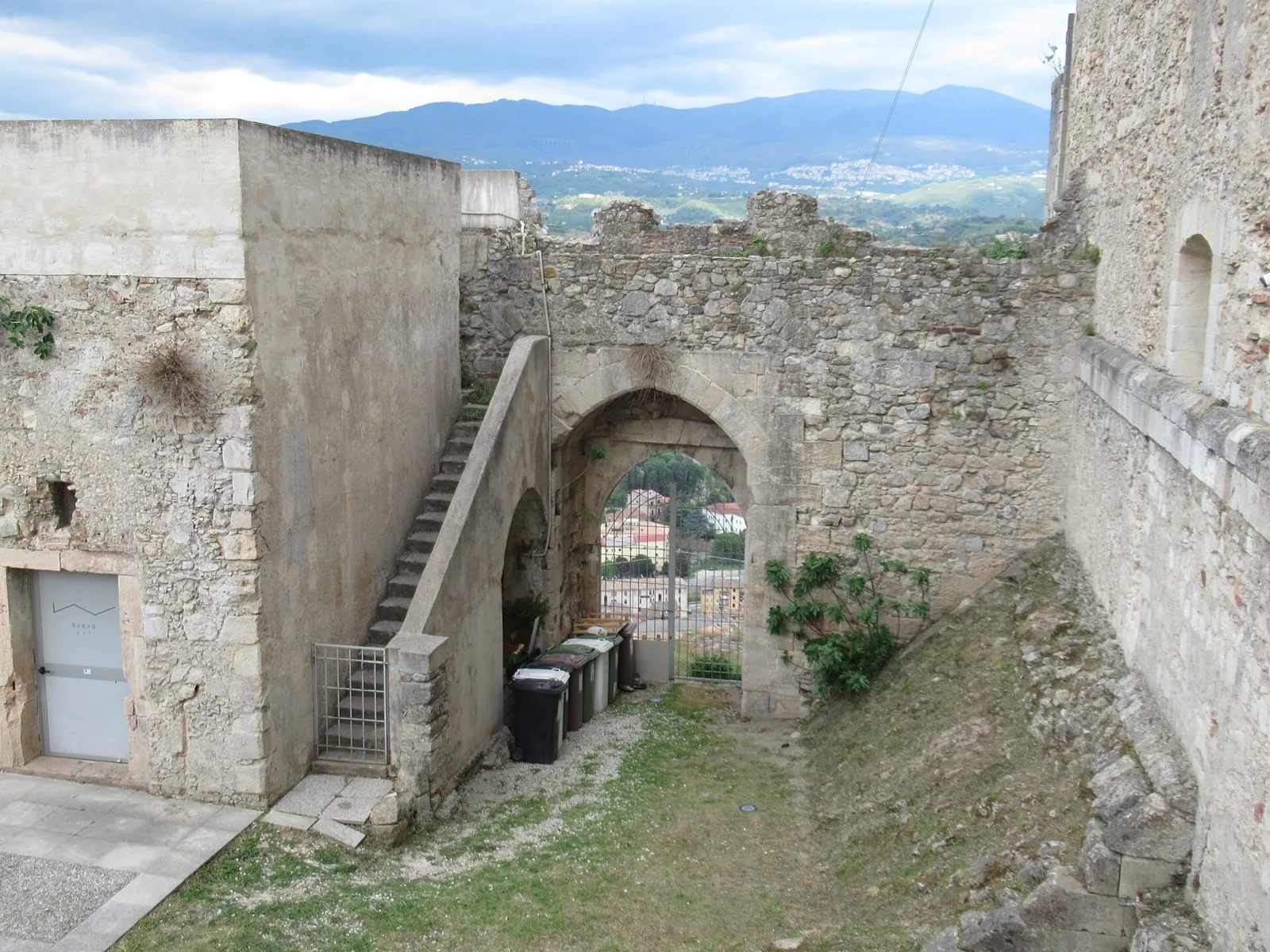Courtyard and gate of Castello Normanno-Svevo in Cosenza