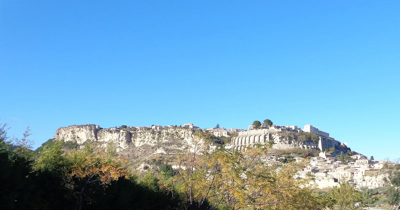 Gerace panorama on a rocky plateau