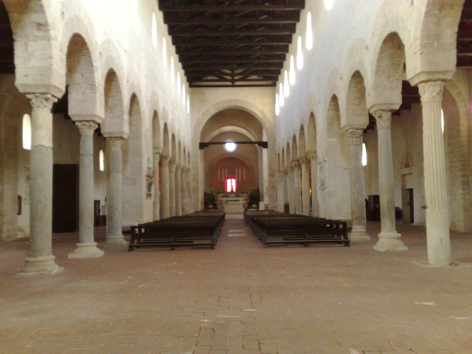 Interior of Gerace Cathedral with arches and nave