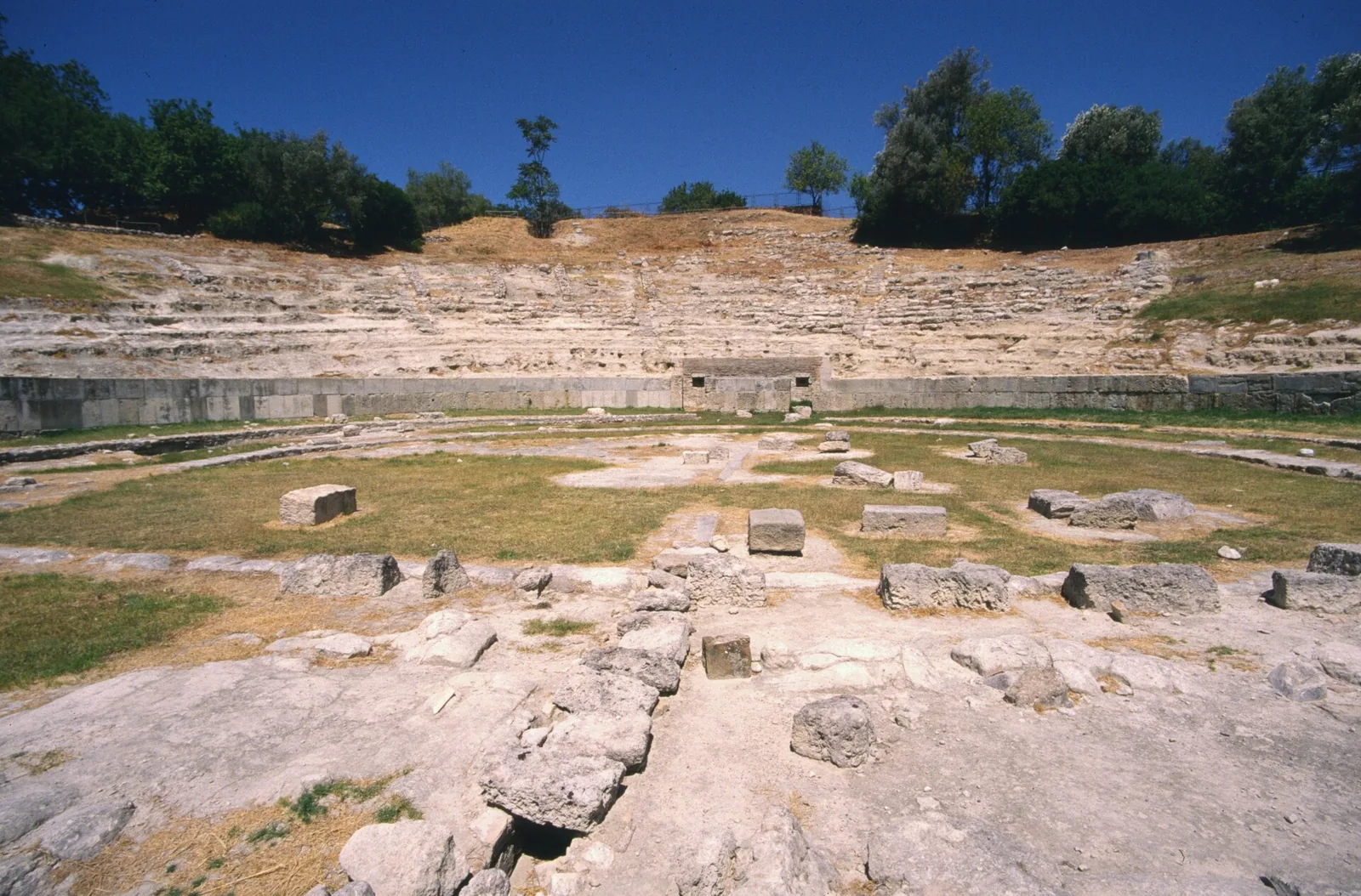 Exposed orchestra of the Greek theatre at Locri Epizefiri