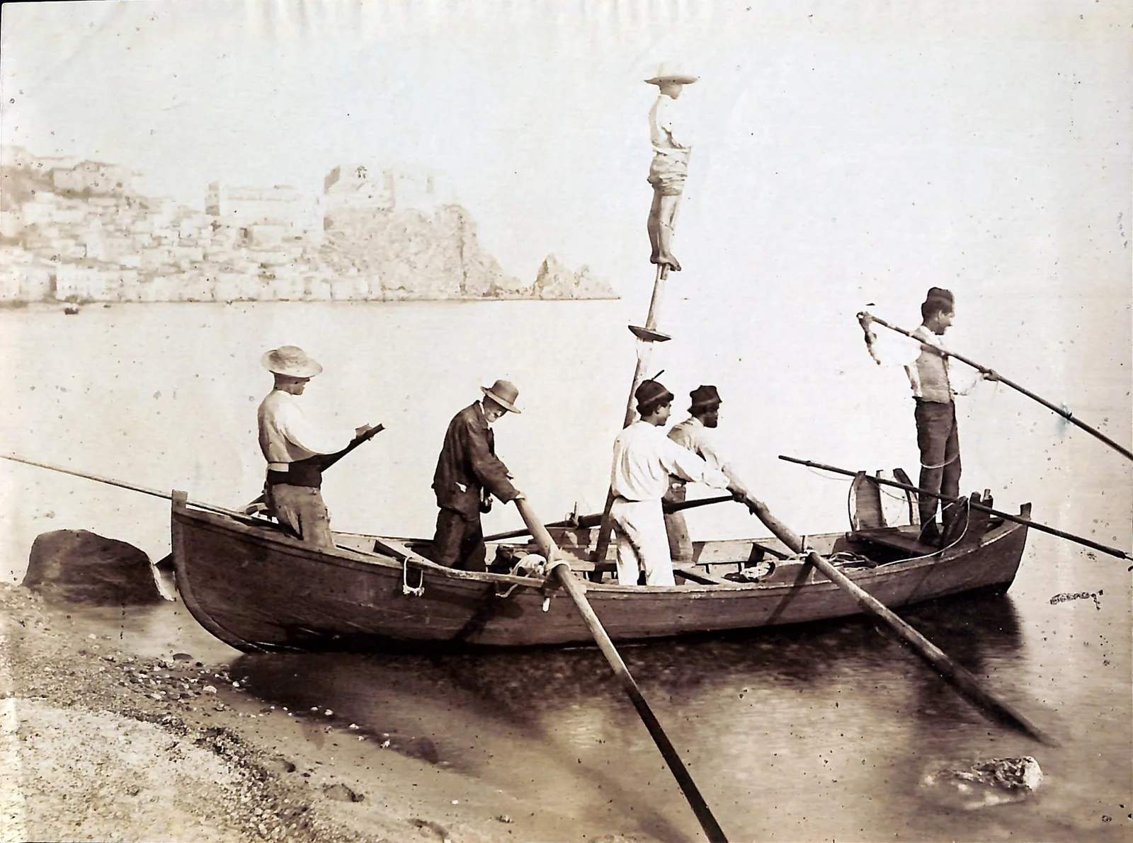 Swordfish fishing boat with fishermen