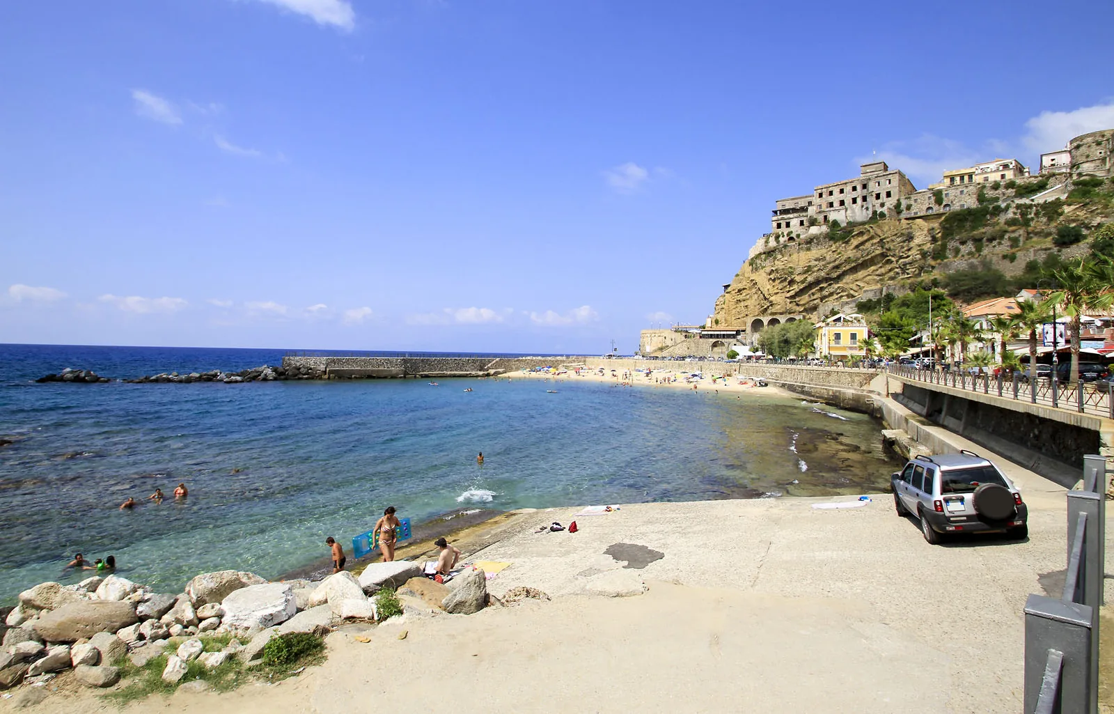 Beach and rocky coast of Pizzo Calabro