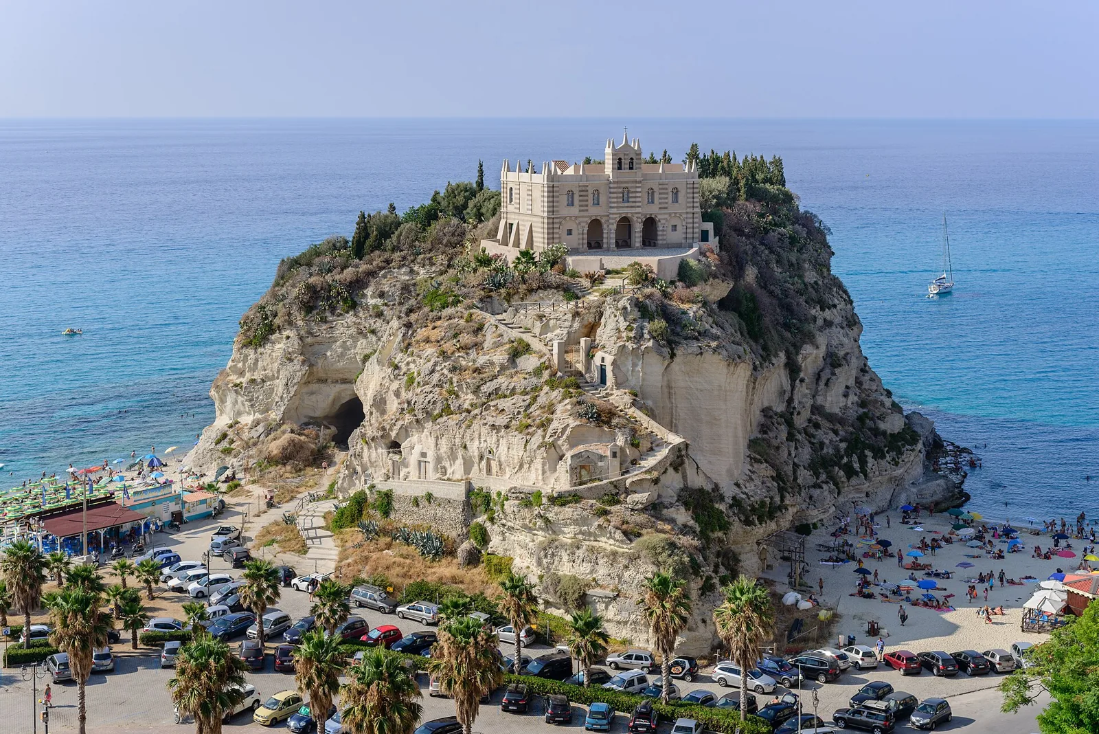 Santa Maria dell’Isola in Tropea above the bay
