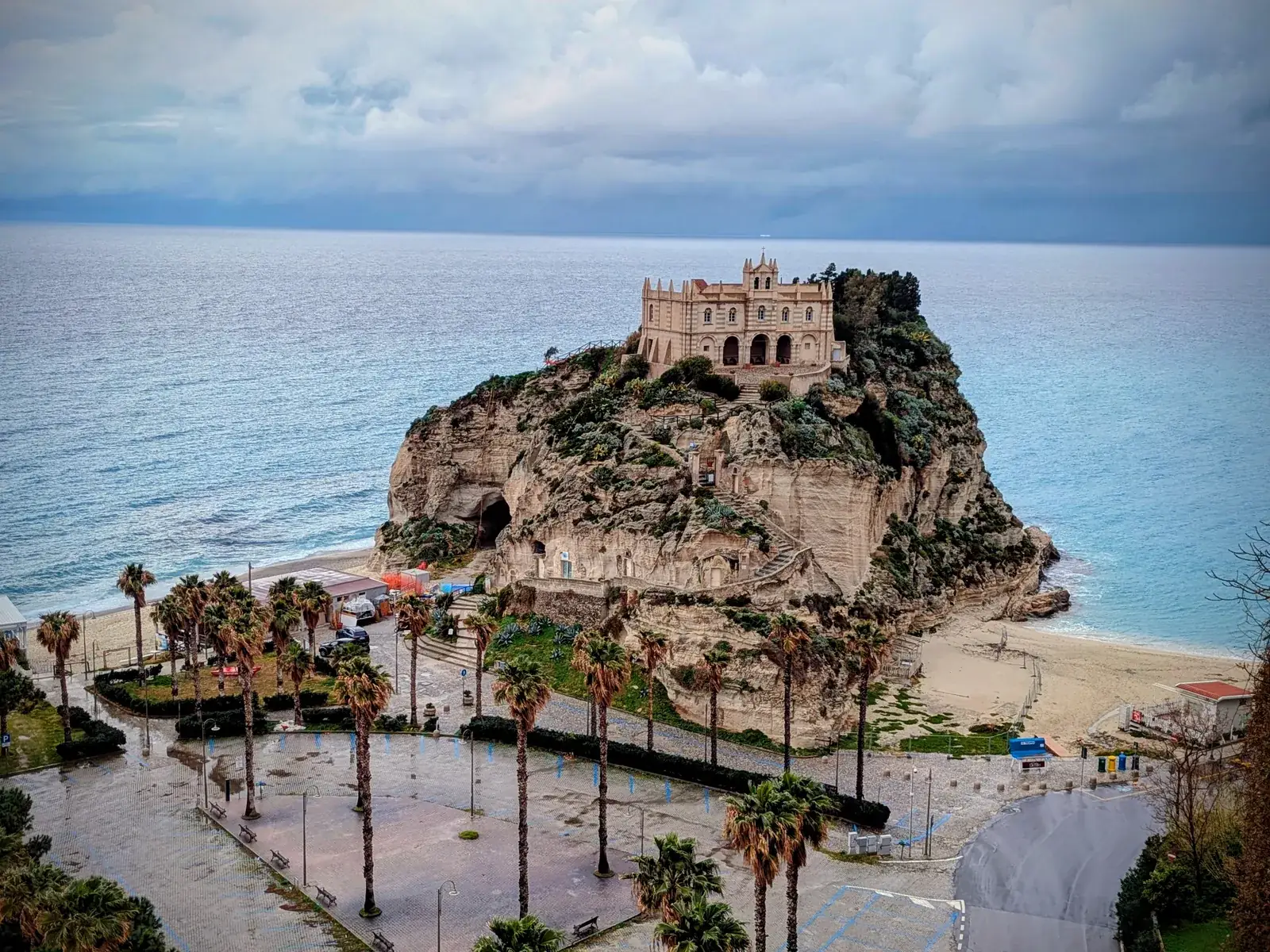 Santa Maria dell'Isola and the beach in Tropea from the viewpoint